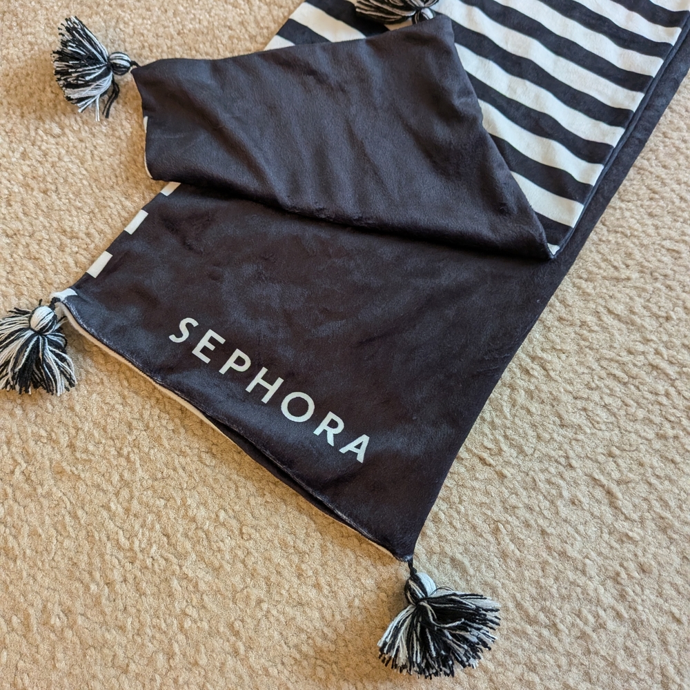 Sephora Elegant Black and White Striped Throw